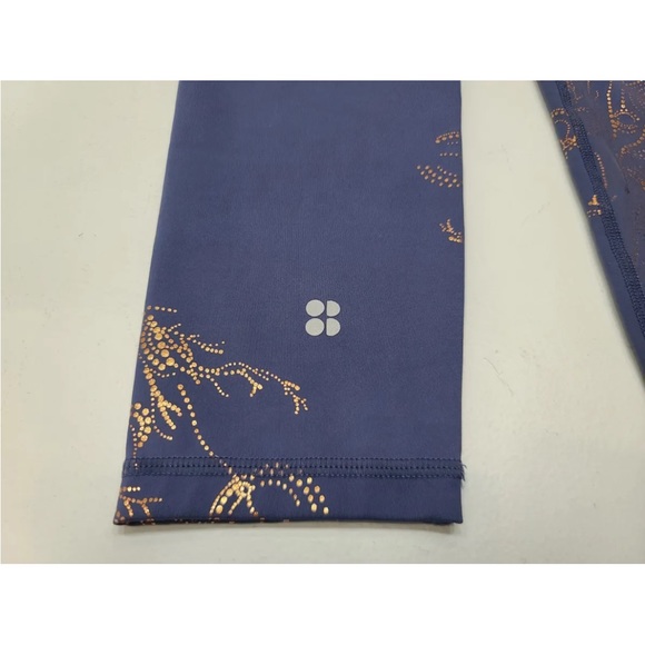 Sweaty Betty Goddess Leggings Crown Blue Bronze Foil 7/8 Length Size S W… - Picture 3 of 8